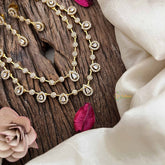 Elegant 2 Layer White AD Stone Short Neckpiece-Tear drop-G12837